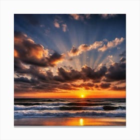 Sunset At The Beach 113 Canvas Print