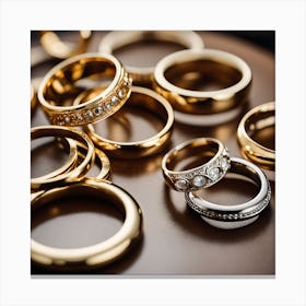 Gold Wedding Rings Canvas Print