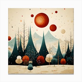 Abstract Tree Of Festive Joy Canvas Print