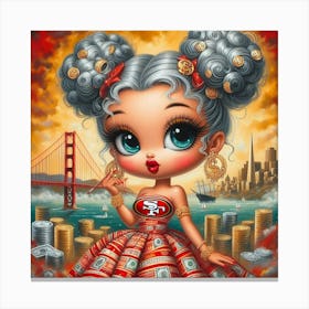 San Francisco 49ers Girl Canvas Print