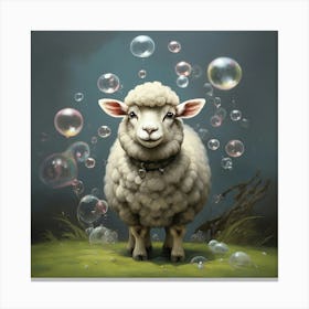 Sheep With Soap Bubbles 1 Canvas Print