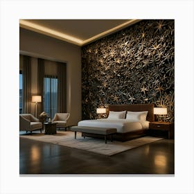 Bedroom In A Hotel Canvas Print