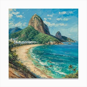 A Sugarloaf Mountain In Rio De Janeiro Oil Paint 1719996612 2 Canvas Print