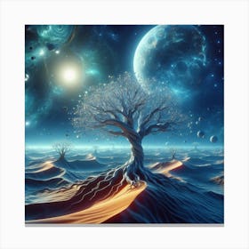 Tree In The Desert Canvas Print