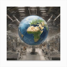 Earth In A Factory Canvas Print