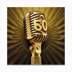 Golden Hip Hop 50 Microphone Canvas Print