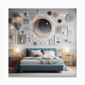 Bedroom With lots of pictures Canvas Print