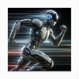 Futuristic Robot Running 13 Canvas Print