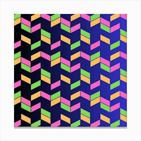 Background Pattern Geometric Pink Yellow Green Canvas Print