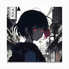 Anime Girl With Red Eyes Canvas Print