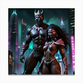 Shadows of the Urban Abyss: The Rise of the Midnight Titan 1 Canvas Print