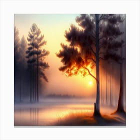 Sunrise In The Forest 7 Canvas Print