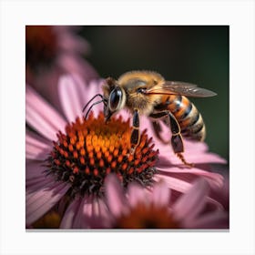 Richardvachtenberg Bee In Flowerprofessional Color Gradingsoft Canvas Print