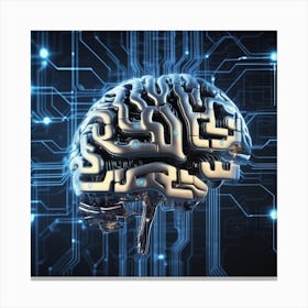 Artificial Intelligence Brain 7 Canvas Print