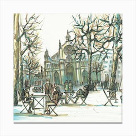 Saint Valentines Day In Brussel Square Canvas Print