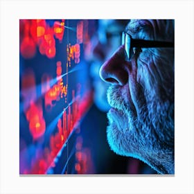 Man Looking At A Computer Screen 3 Canvas Print