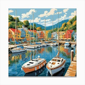 Harbor Scene Canvas Print