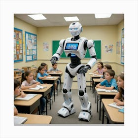 Robot In Classroom 13 Canvas Print