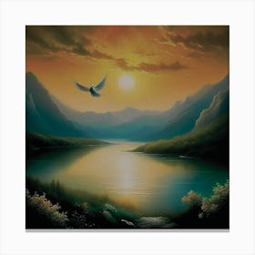 Dove At Sunset Canvas Print