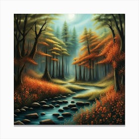 River In The Woods Canvas Print