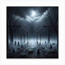 Dark Night In The Park Canvas Print
