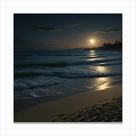 Moonlit Beach 1 Canvas Print