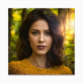 Beautiful Woman In The Forest 6 Canvas Print