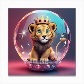 Lion In A Crystal Ball Canvas Print