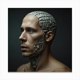 Man With A Robotic Head Canvas Print