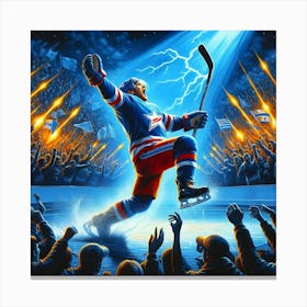 Abstract Hockey Player Canvas Print