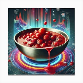 Lingonberry Glaze Splash Scifi Canvas Print