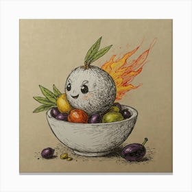 Flaming Fruit 1 Canvas Print