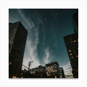 Night Sky Over City Canvas Print