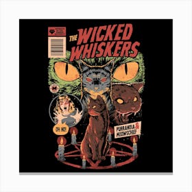 Wicked Whiskers - Dark Horror Movie Cat Poster Gift 1 Canvas Print