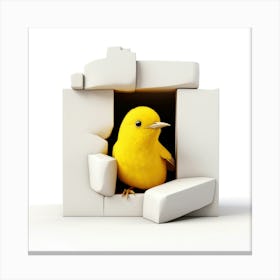 Yellow Bird In A Box Canvas Print