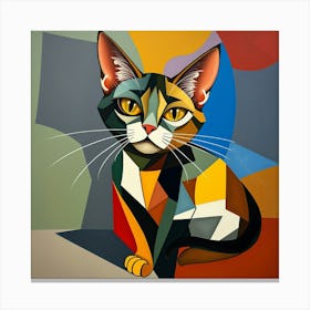 Abstract Cat Painting Canvas Print