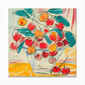 Summer Cherries Painting Matisse Style 3 Canvas Print