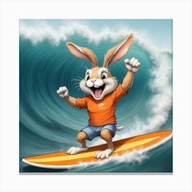 Bunny Surfboard Canvas Print