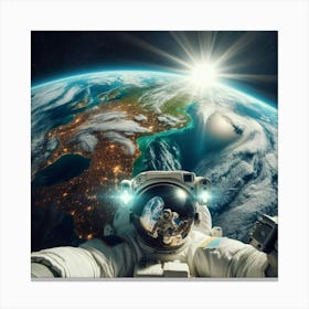 Astronaut In Space Canvas Print