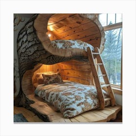 Tree Trunk Bunk Bed Canvas Print