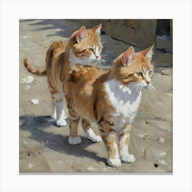 Cats on a walk Canvas Print