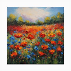 Cornflowers and poppies 2 Canvas Print