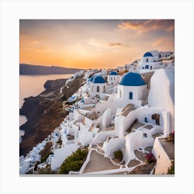 Sunset In Oia Canvas Print
