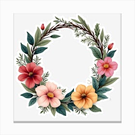 Floral Wreath 7 Canvas Print