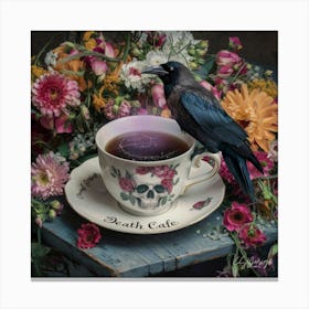 Death Cafe Crow Canvas Print