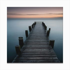 Pier At Sunset Canvas Print