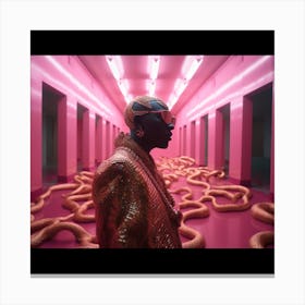 Man In A Pink Room Canvas Print
