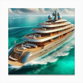 Yacht In The Ocean 8 Canvas Print