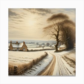 English countryside in winter Canvas Print