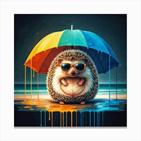 Hedgehog Under Umbrella Toile